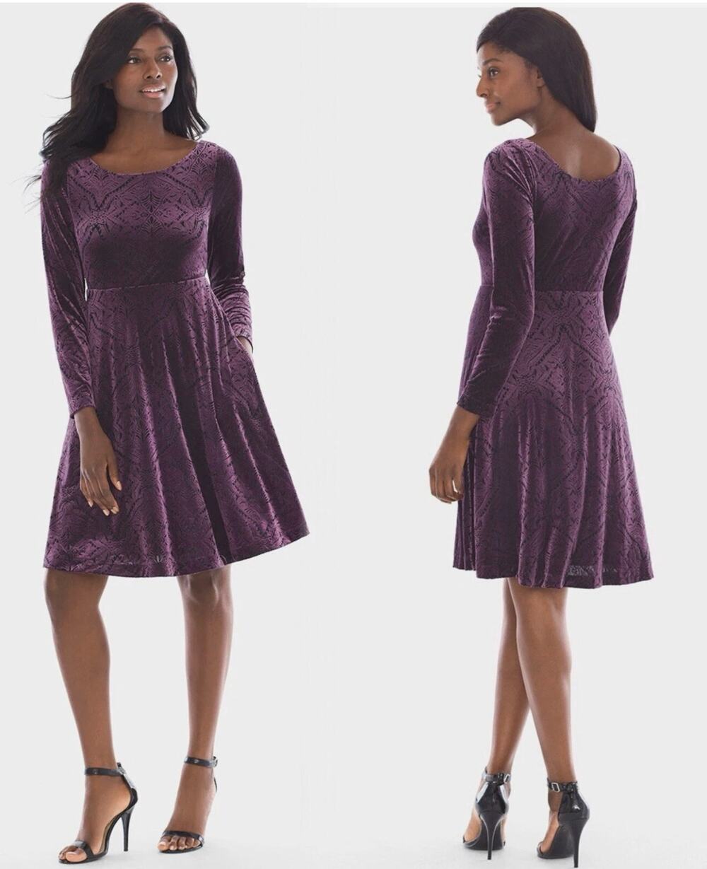 Soma dress XL purple velvet burnout